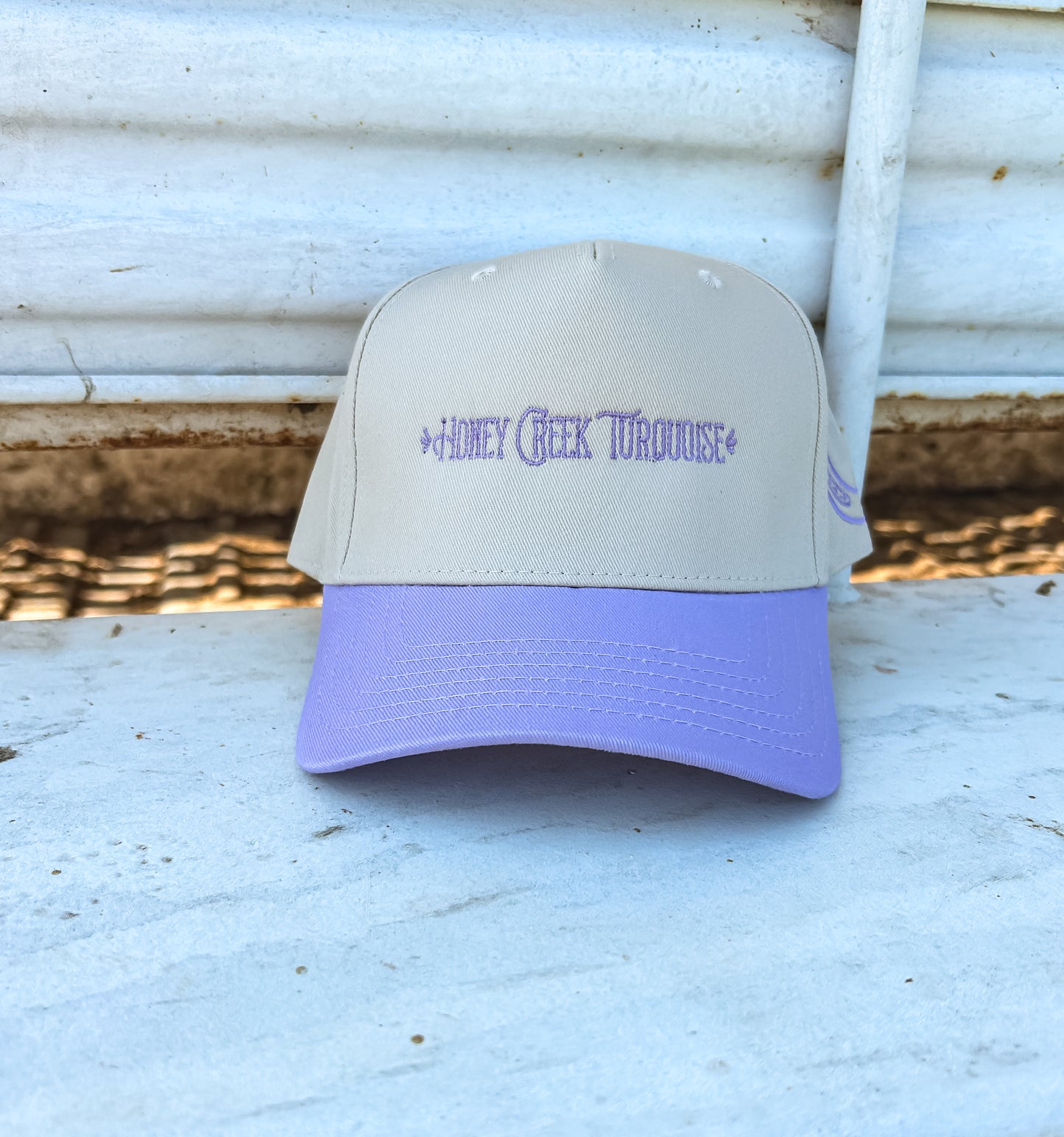 Purple and Tan Horseshoe Cap