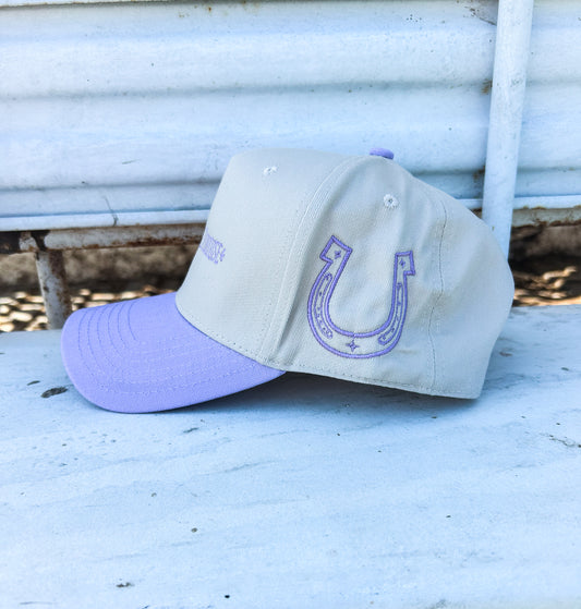 Purple and Tan Horseshoe Cap